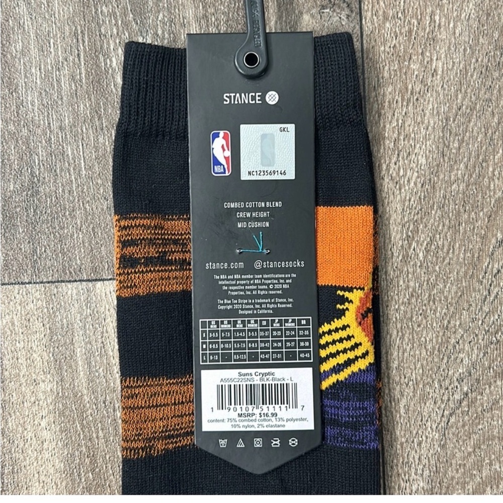 Stance NBA Suns Men's L Crew Socks - Picture 3 of 6